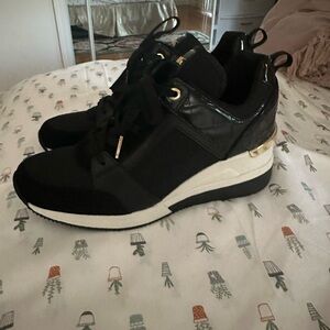 MICHAEL MICHAEL KORS
Georgie Nylon and Crocodile Embossed Leather Trainer